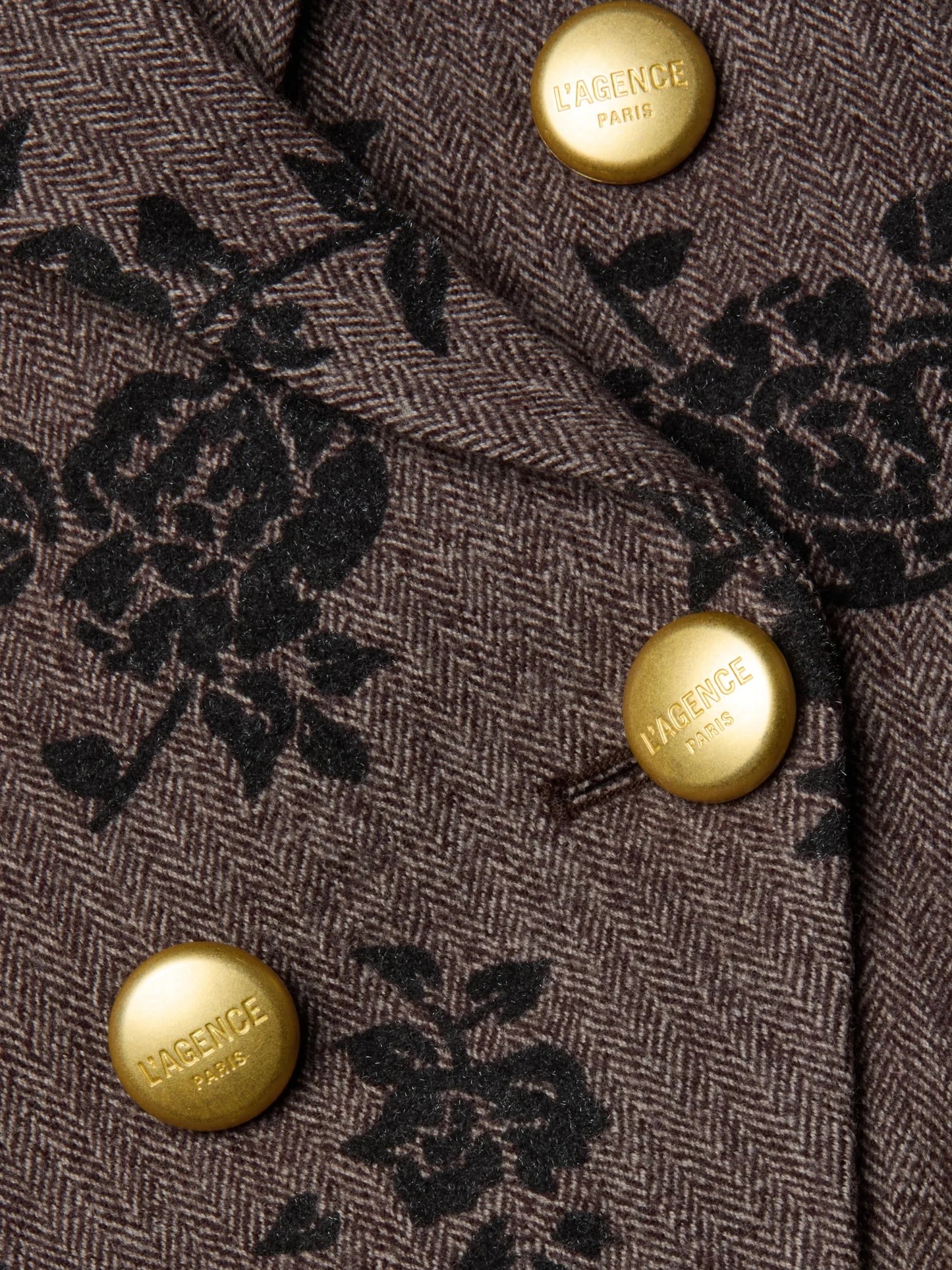 L'agence - Women - Brown Bethany Flocked Herringbone Blazer