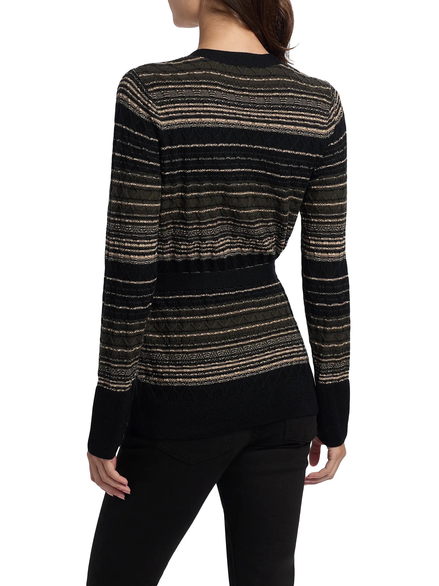 Ramy Brook - Women - Deep Olive Michelle Cable Knit Cardigan Sweater