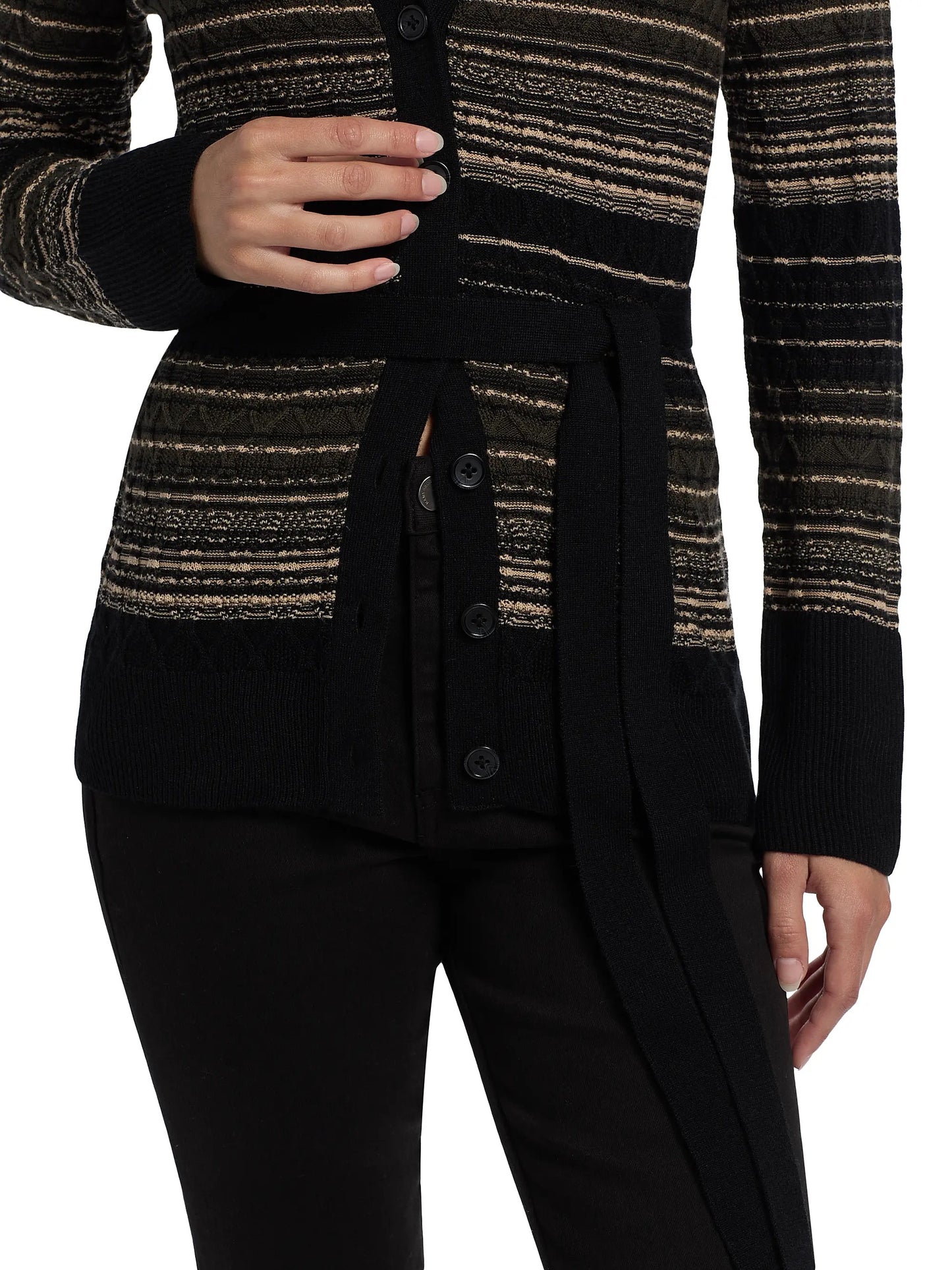 Ramy Brook - Women - Deep Olive Michelle Cable Knit Cardigan Sweater