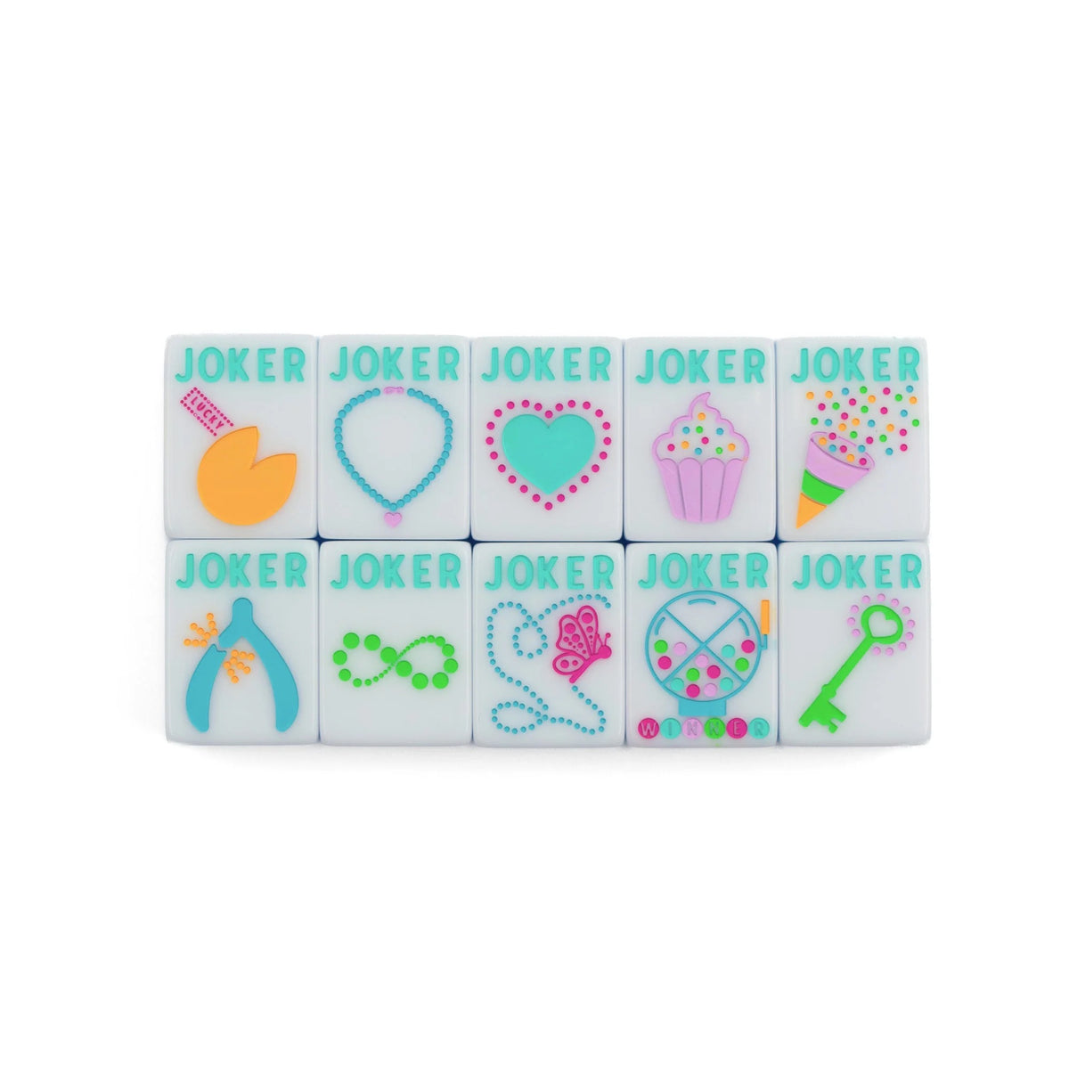 My Fair Mahjong -  Calm Blue Crystal Confetti Mahjong Set