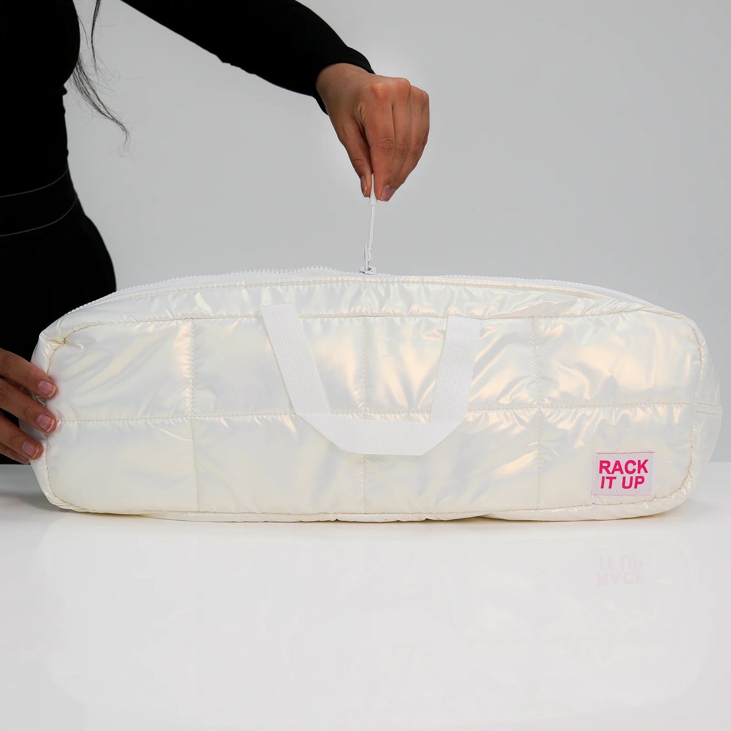 Canasta Rack it Up Bag Metallic White