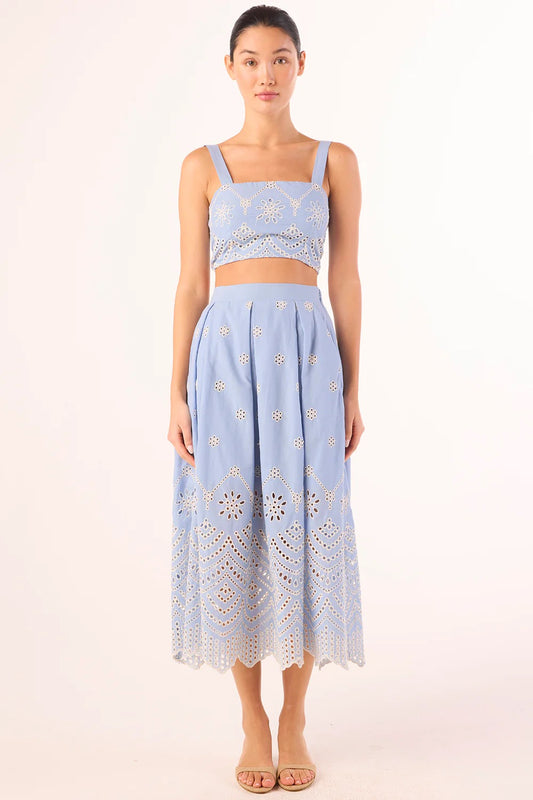 Misa - Women - Periwinkle Scallop Aggie Skirt