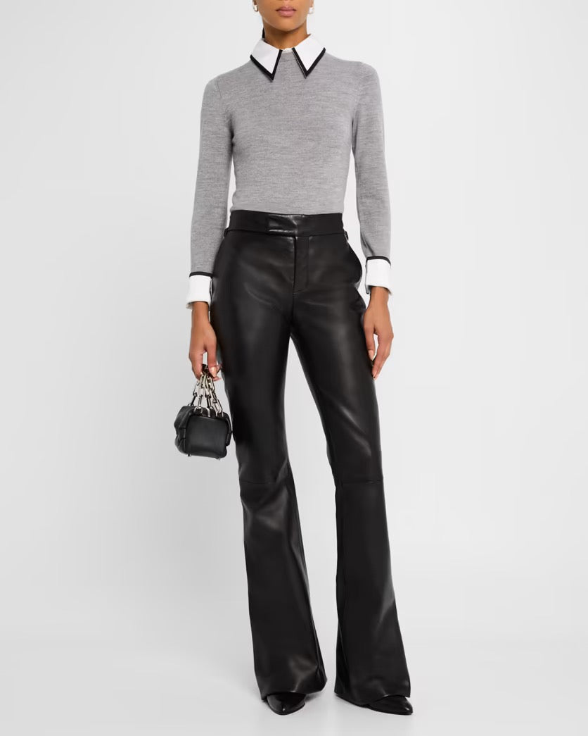 Alice + Olivia  - Women - Heather Grey Porla Collared Sweater