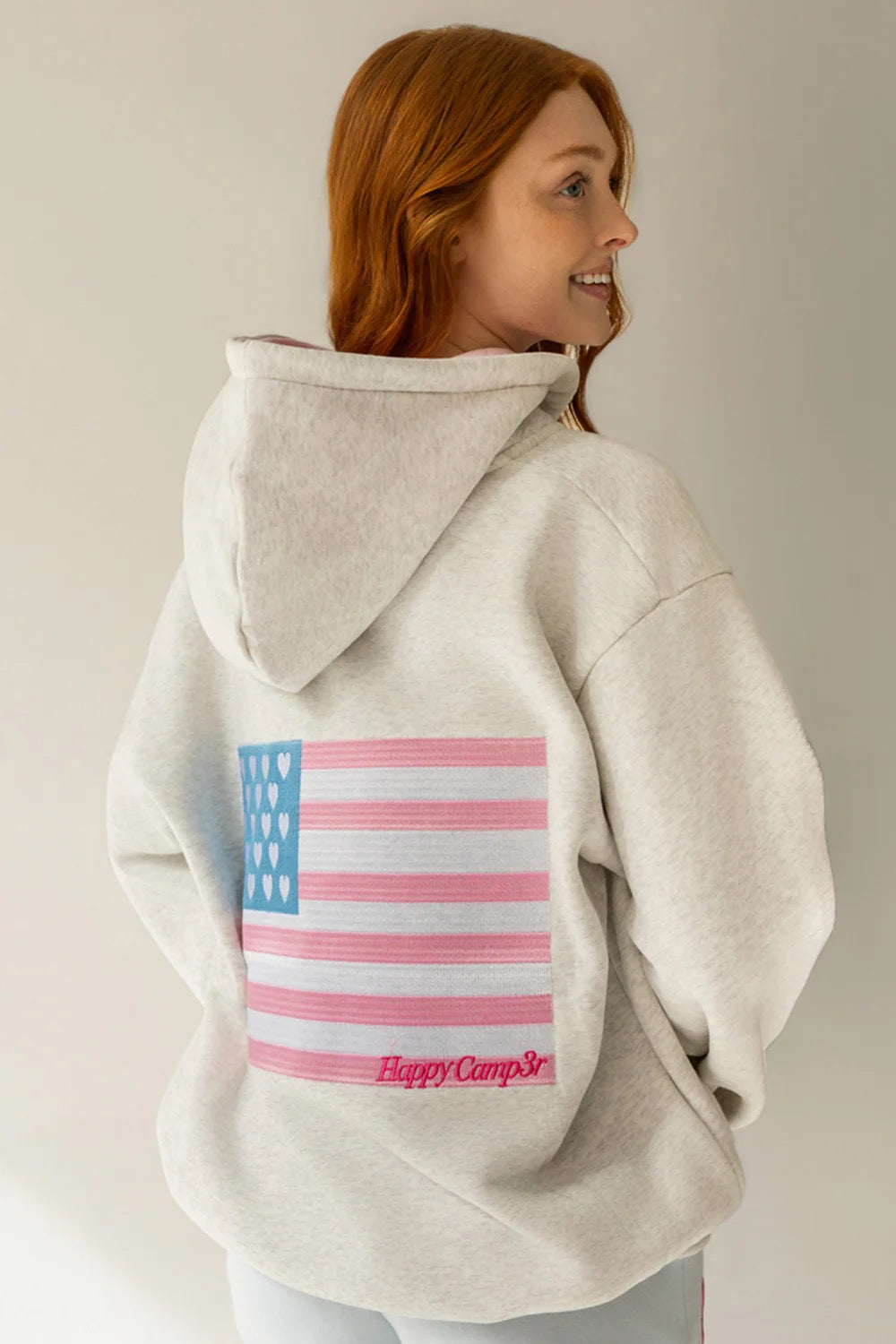 Happy Camp3r - Women - PINK FLAG ZIP UP HOODIE