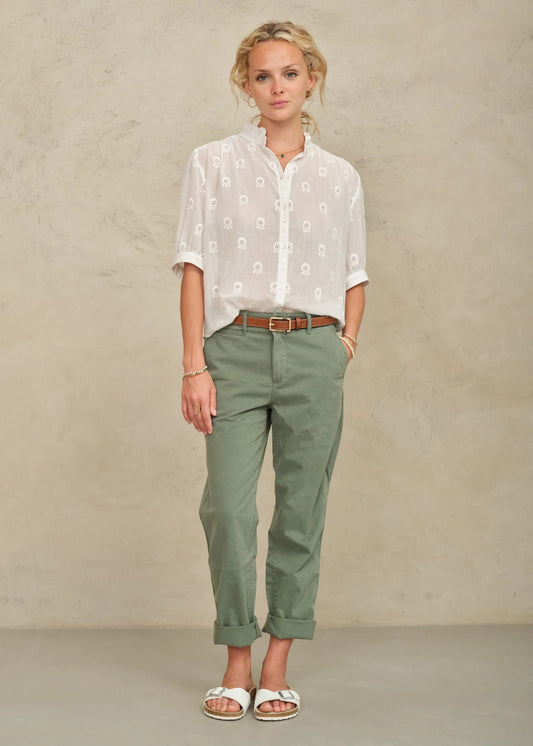 M.A.B.E. - Women - White Frani Short Sleeve Top