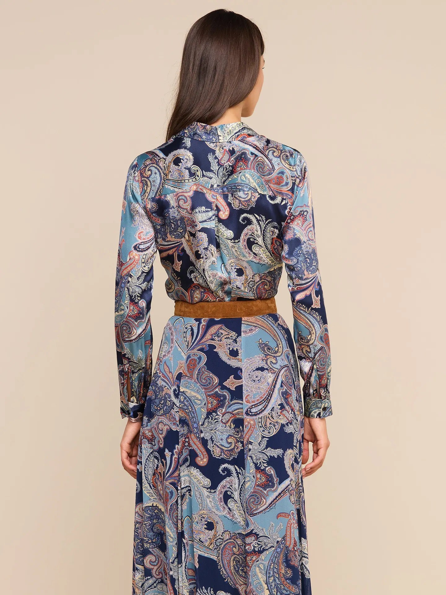 L'AGENCE - Women -  Midnight Multi Besarabian Paisley Tyler Silk Blouse