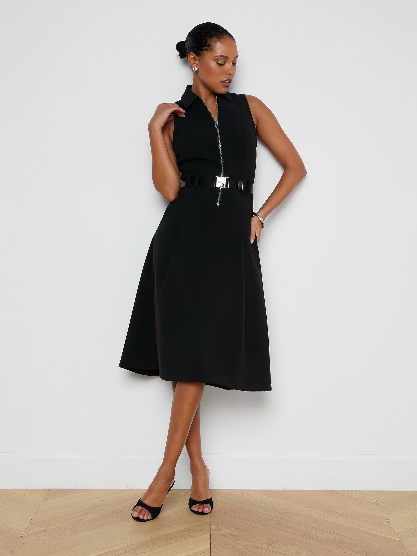 L'AGENCE - Women - Black Kylo Belted Shirt Dress