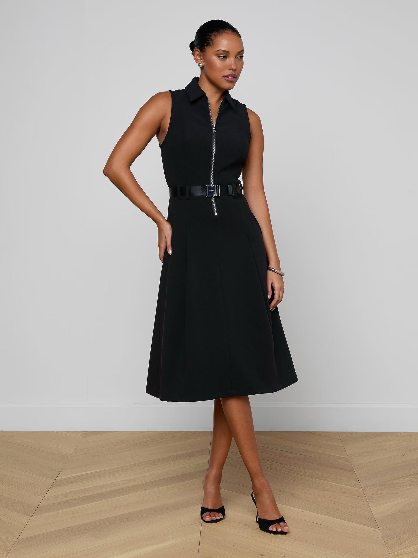 L'AGENCE - Women - Black Kylo Belted Shirt Dress