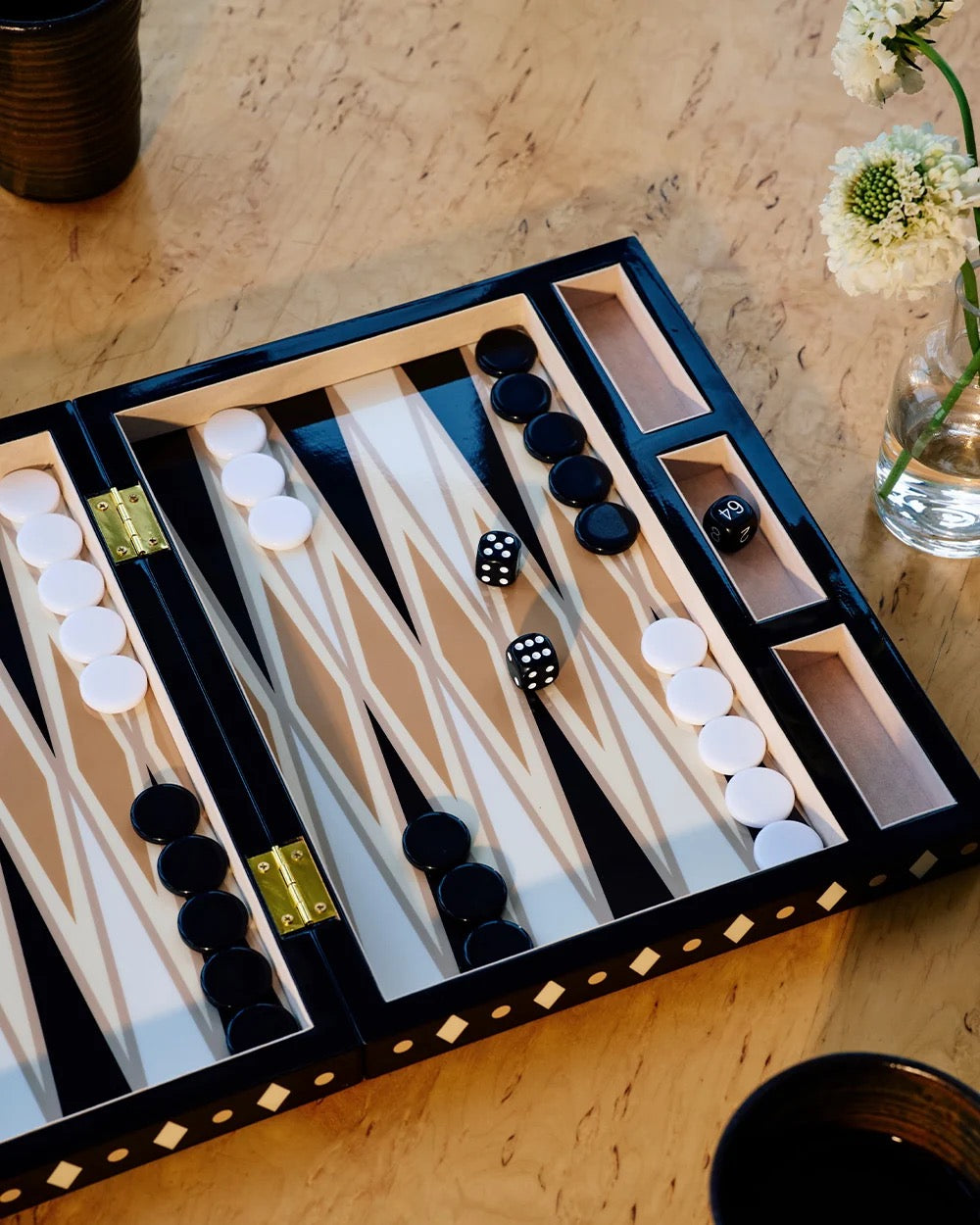 Printworks  -Black Lacquered Backgammon