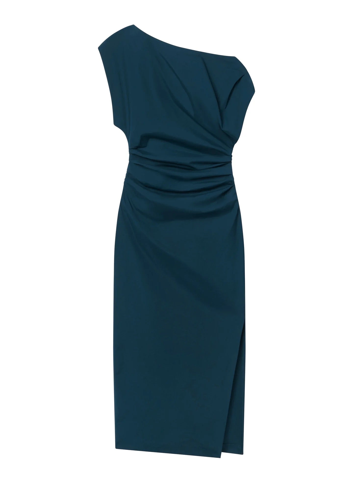 ALC - Women - Carbon Blue Nara Stretch Cotton Off Shoulder Midi Dress