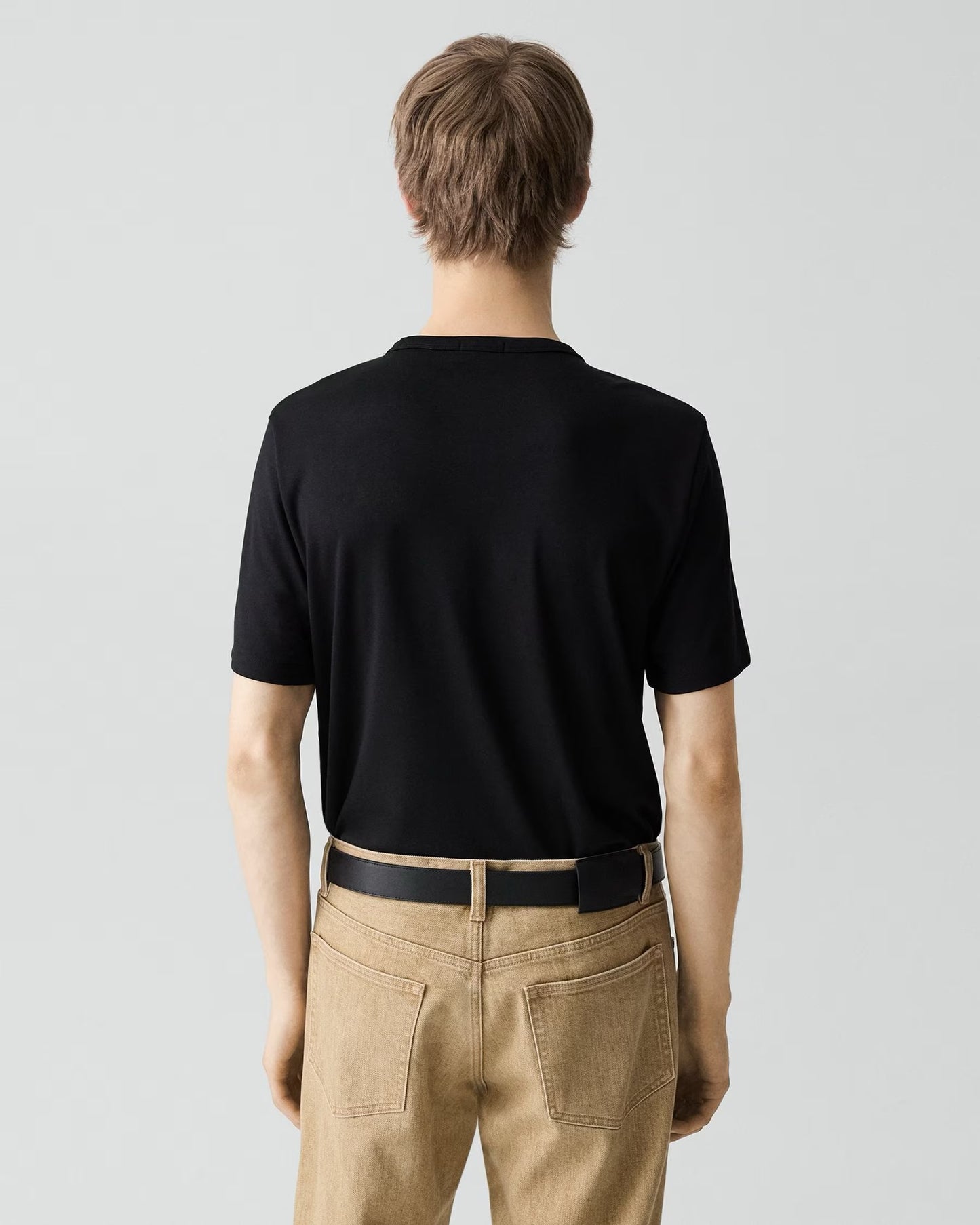 Theory - Men - Black Essential Tee in Anemone Modal Jersey