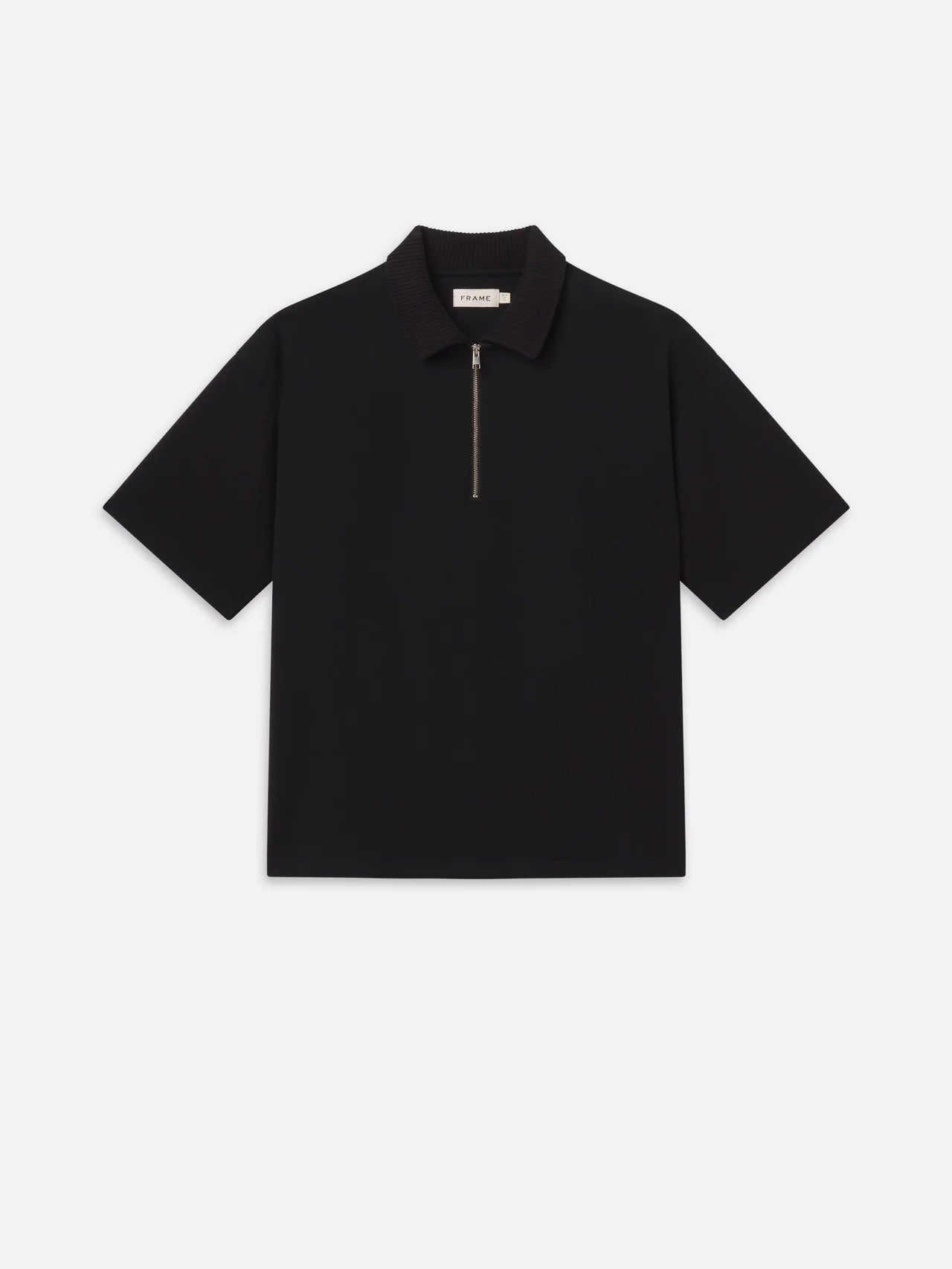 Frame - Men - Black Zip Polo Shirt