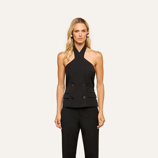 L'AGENCE - Women - Black Rhoda Halter Vest