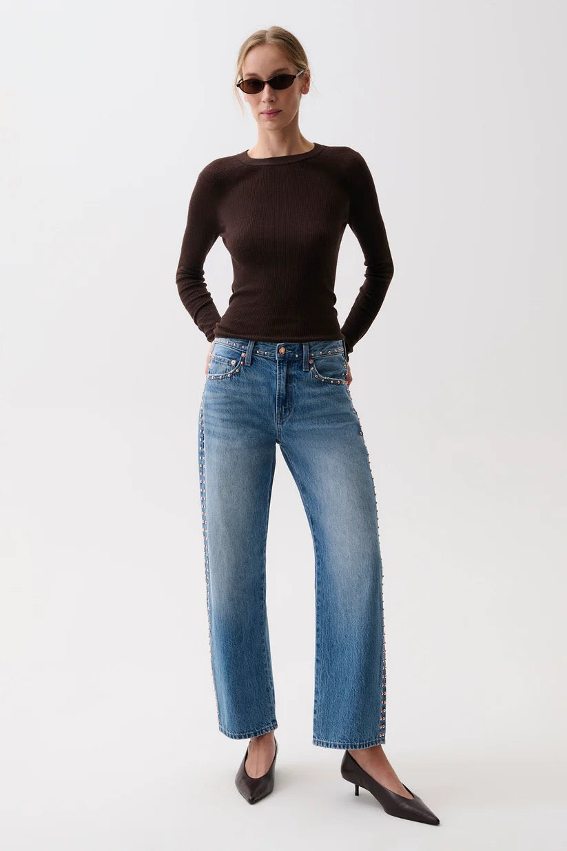 Pistola -Women - Star Studded Lexi Mid Rise Bowed Jean