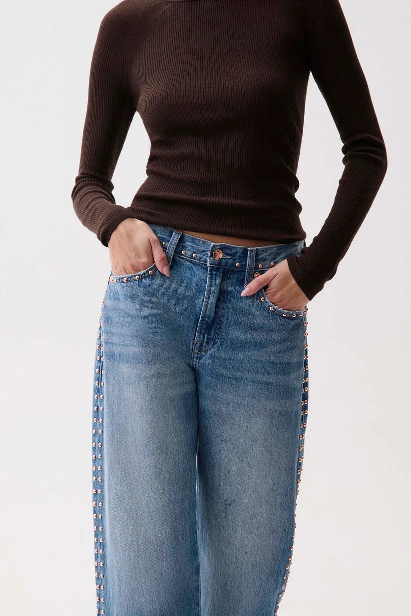 Pistola -Women - Star Studded Lexi Mid Rise Bowed Jean
