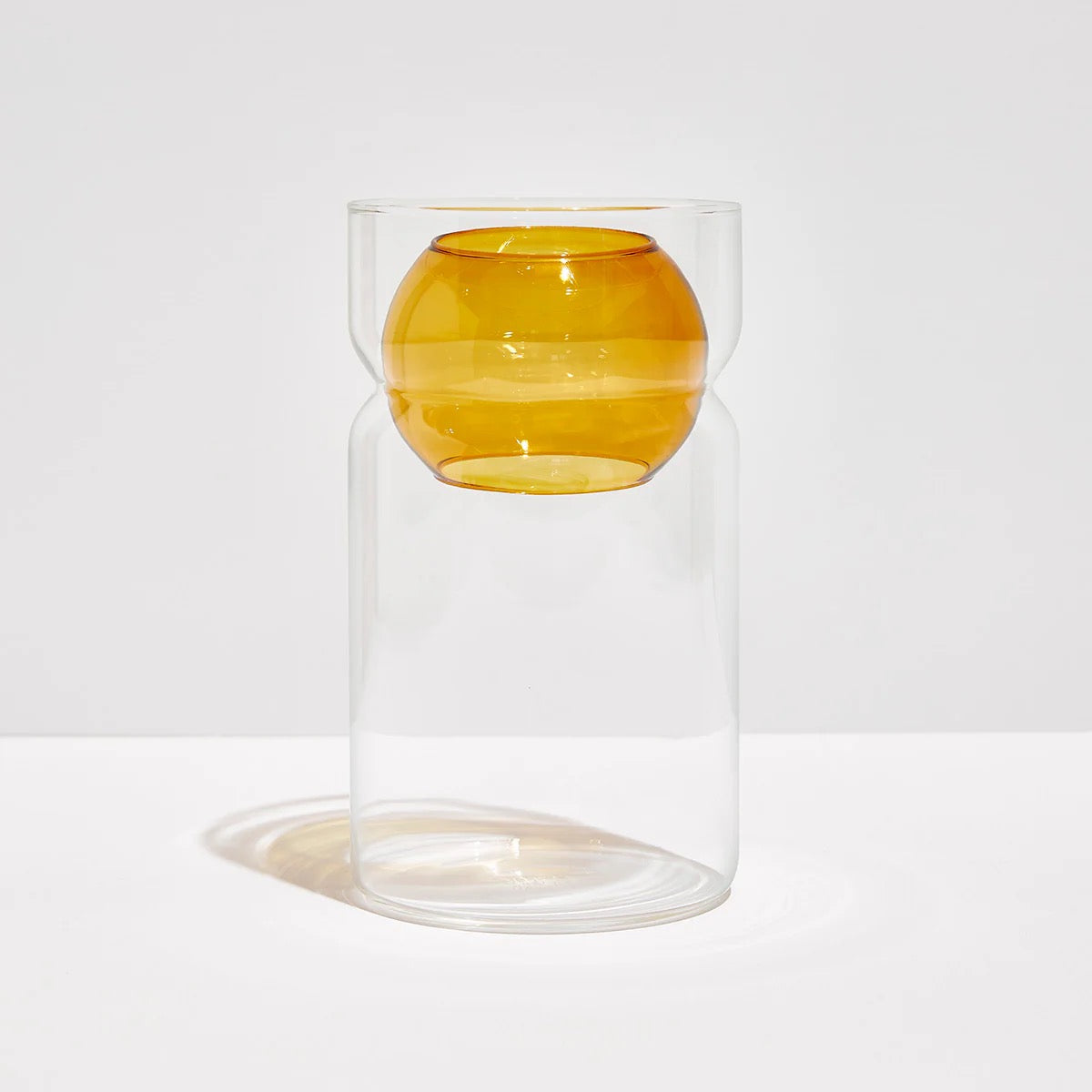 FAZEEK Clear + Amber Balance Vase