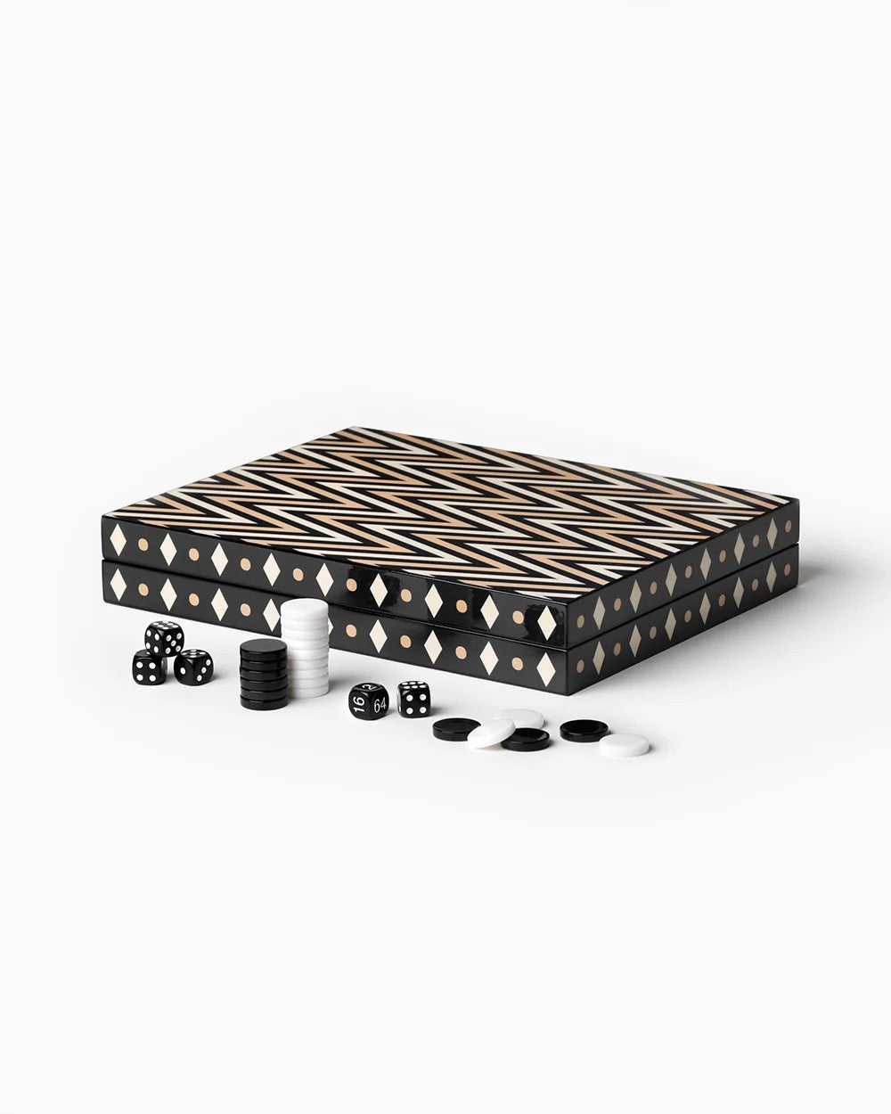 Printworks  -Black Lacquered Backgammon