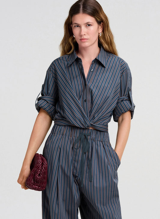 ALC - Women - Carbon Blue Stripe Leo Top