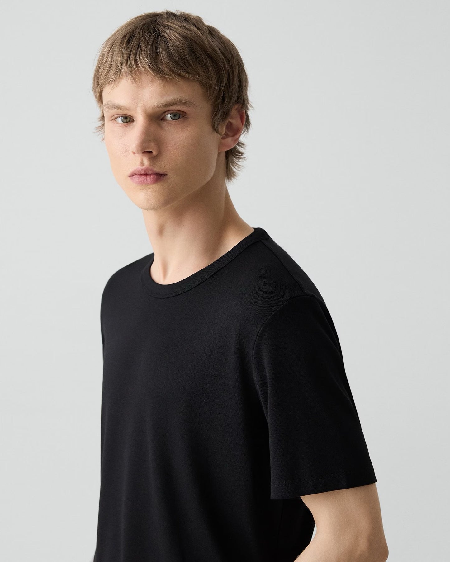 Theory - Men -Black Bron Polo Shirt in Anemone Modal Jersey