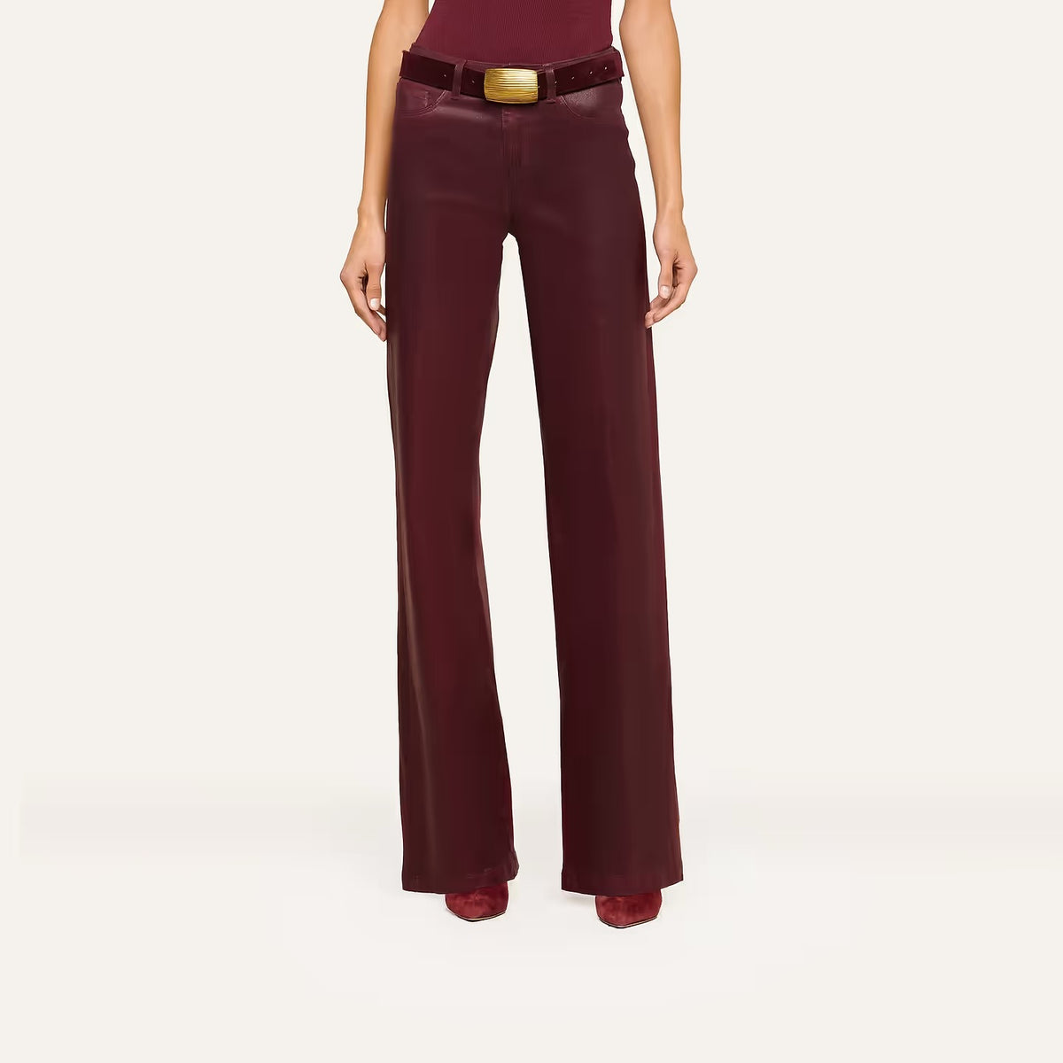 L'AGENCE - Women -  Sangria Clayton Coated Wide-Leg Jean