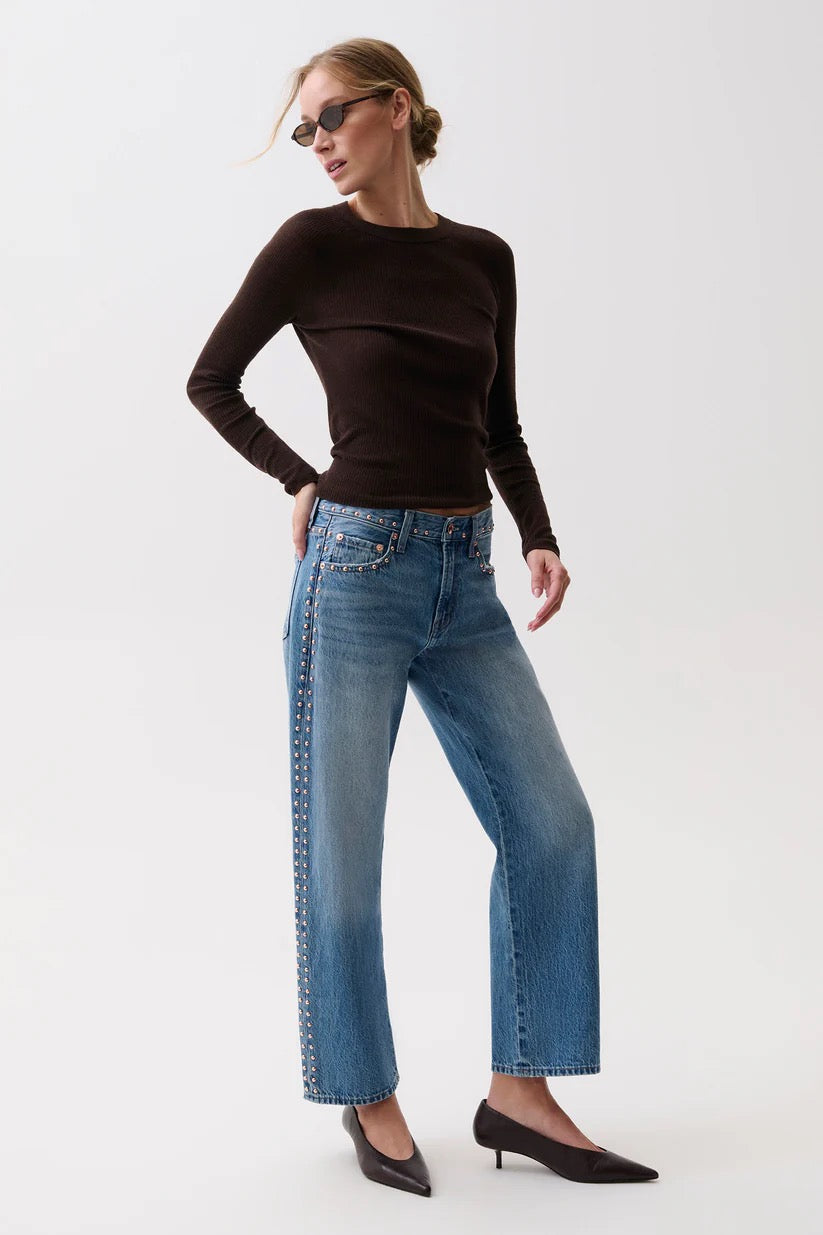 Pistola -Women - Star Studded Lexi Mid Rise Bowed Jean