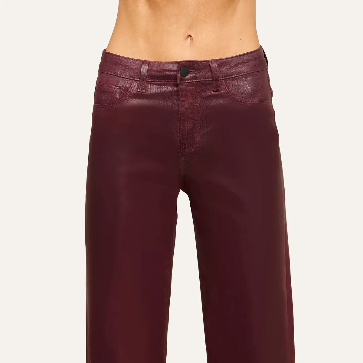 L'AGENCE - Women -  Sangria Clayton Coated Wide-Leg Jean