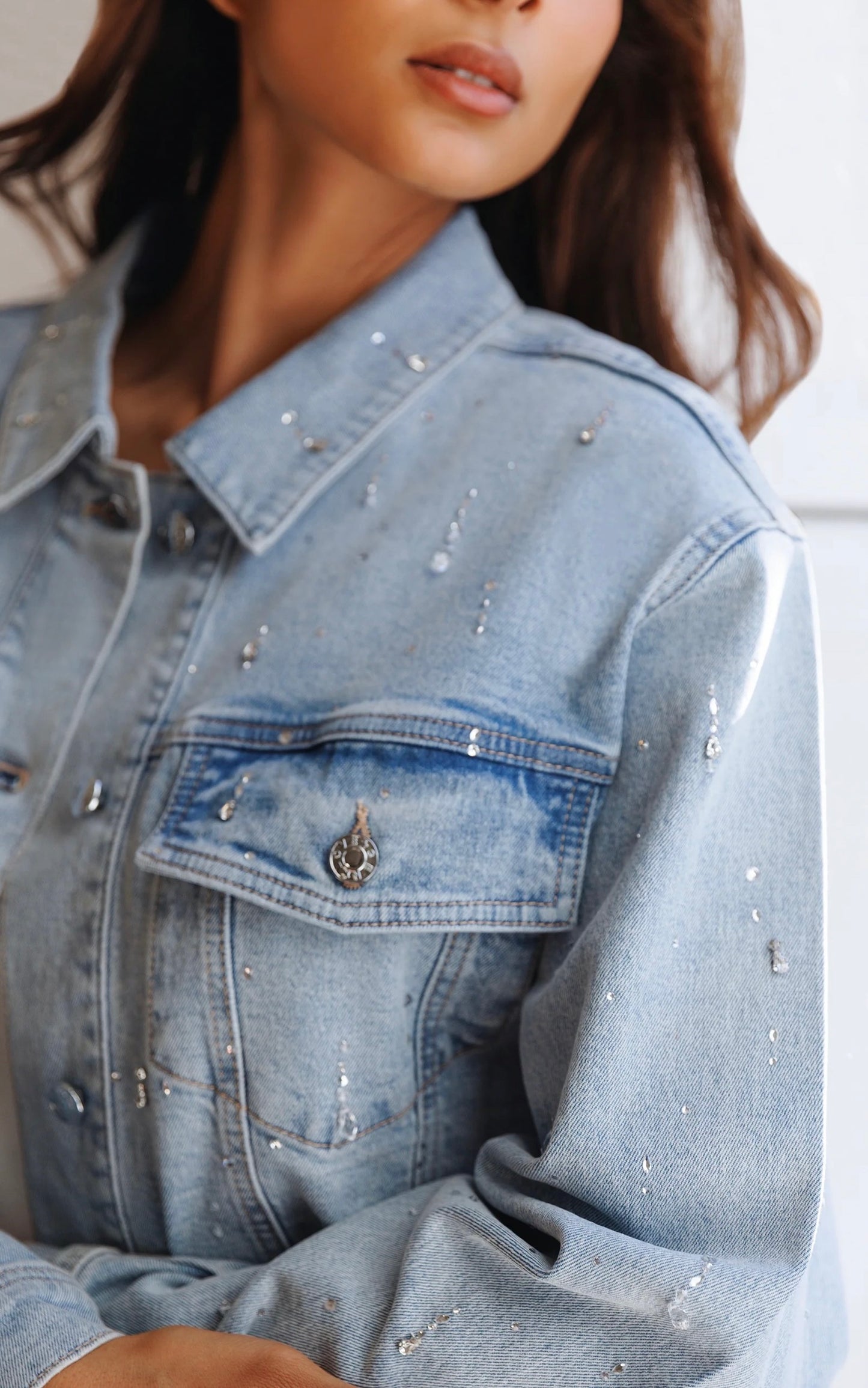 Generation Love - Women - Light Blue  Delan Embellished Denim Jacket