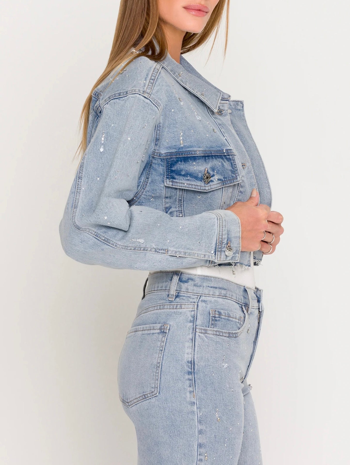 Generation Love - Women - Light Blue  Delan Embellished Denim Jacket