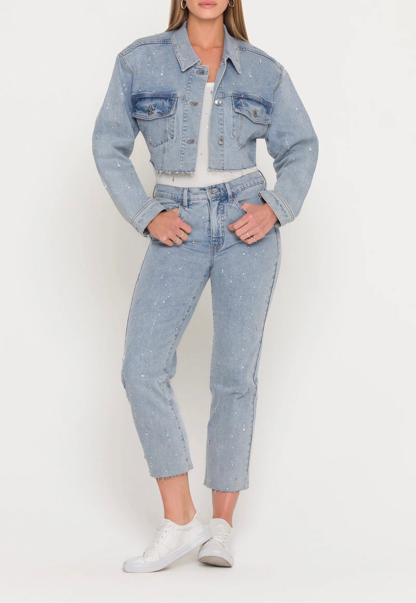 Generation Love - Women - Light Blue  Delan Embellished Denim Jacket