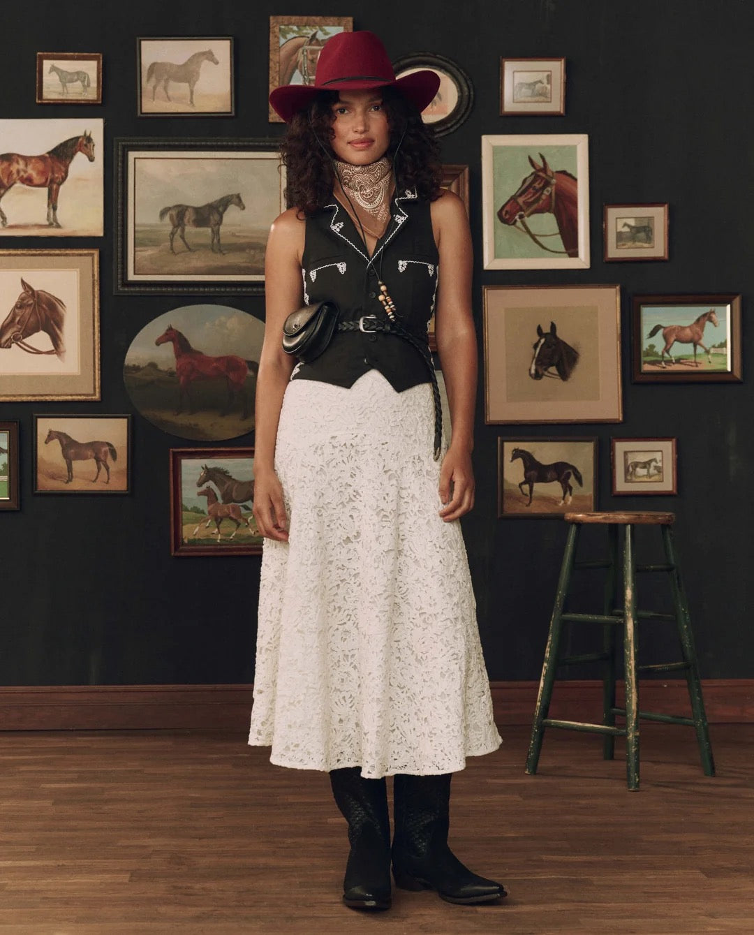 The Great - Women - Basket Weave Cowboy Boot