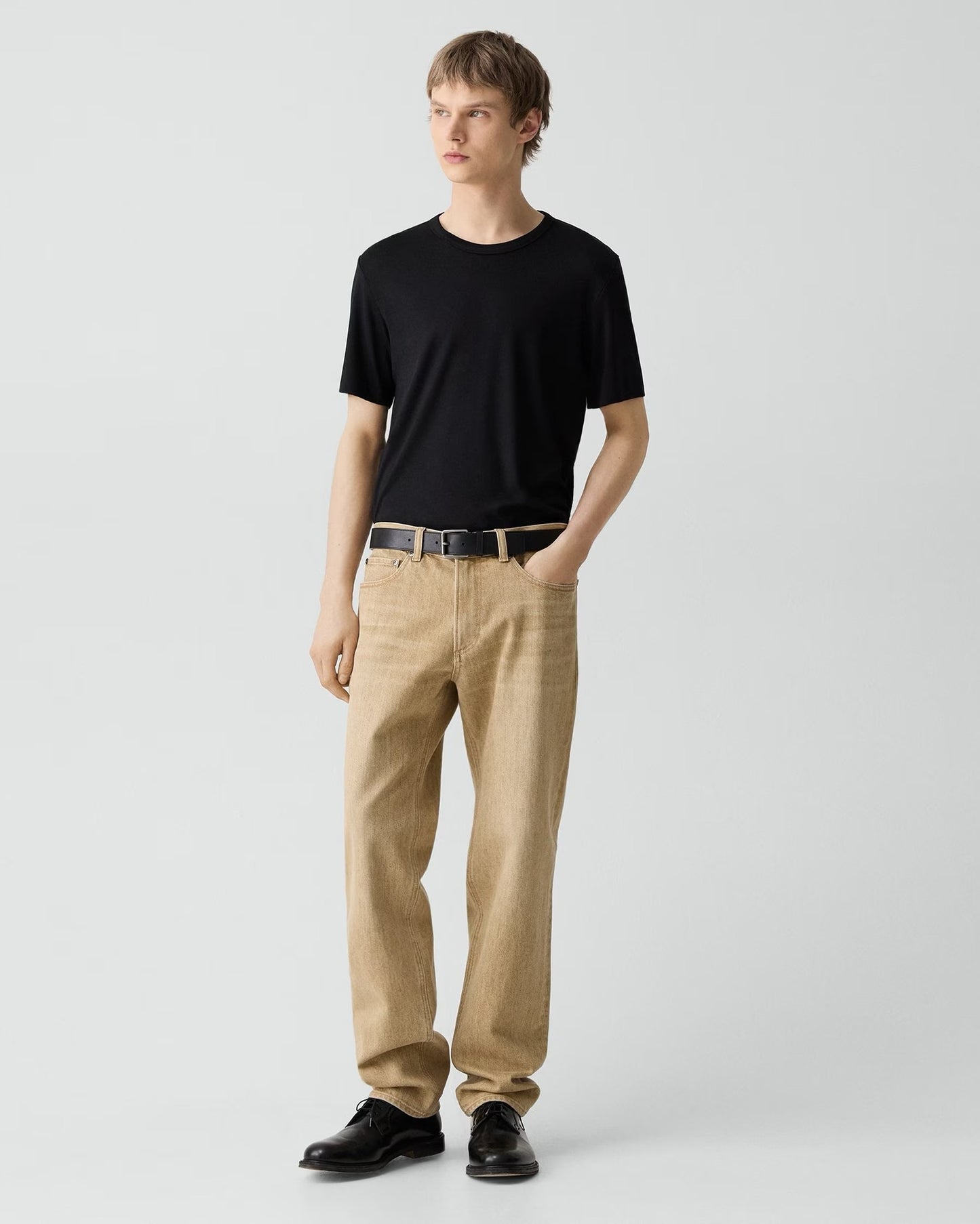 Theory - Men - Black Essential Tee in Anemone Modal Jersey