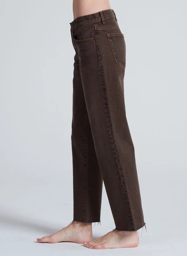 ASKK - Women - Distressed Brown Low Rise Straight