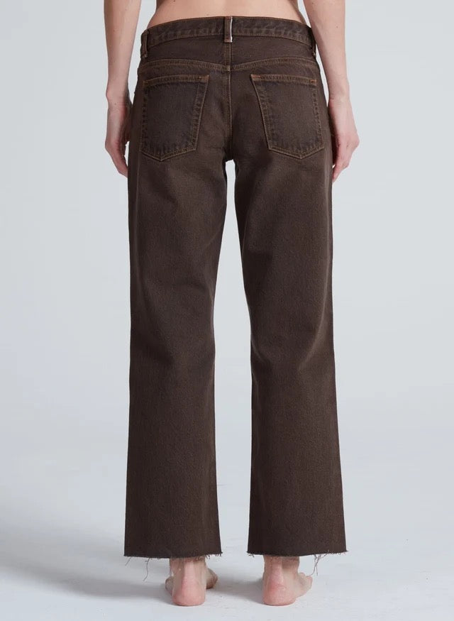ASKK - Women - Distressed Brown Low Rise Straight