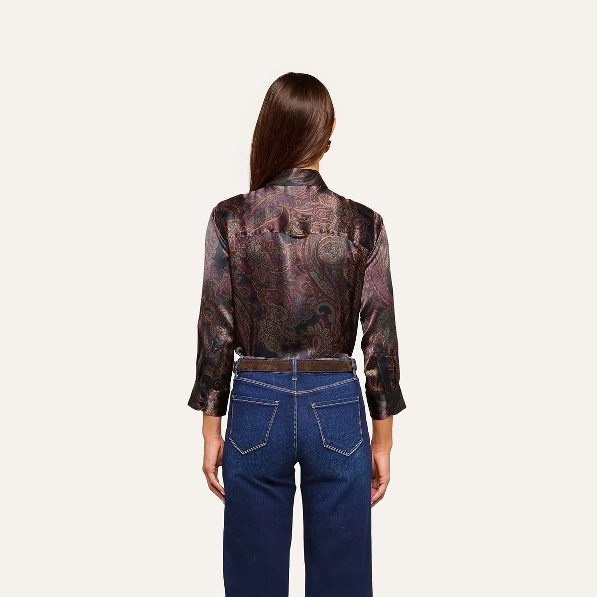 L'AGENCE - Women - Midnight Multi Lux Paisley Dani Silk Blouse