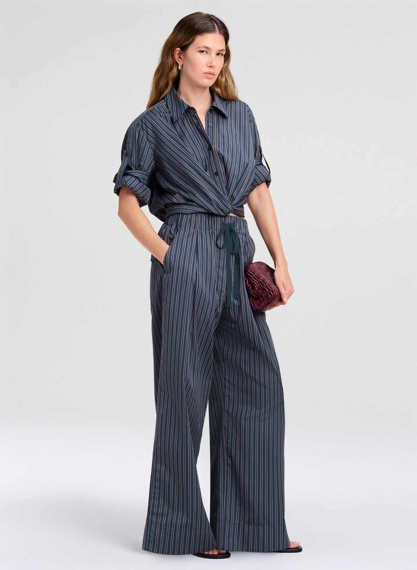 ALC - Women - Carbon Blue Stripe Leo Top