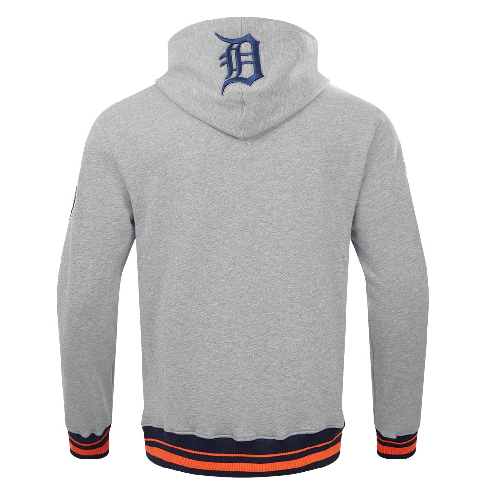 Pro Standard - Men - Grey MLB Detroit Tigers Script Tail RIb Fleece Pullover Hoodie