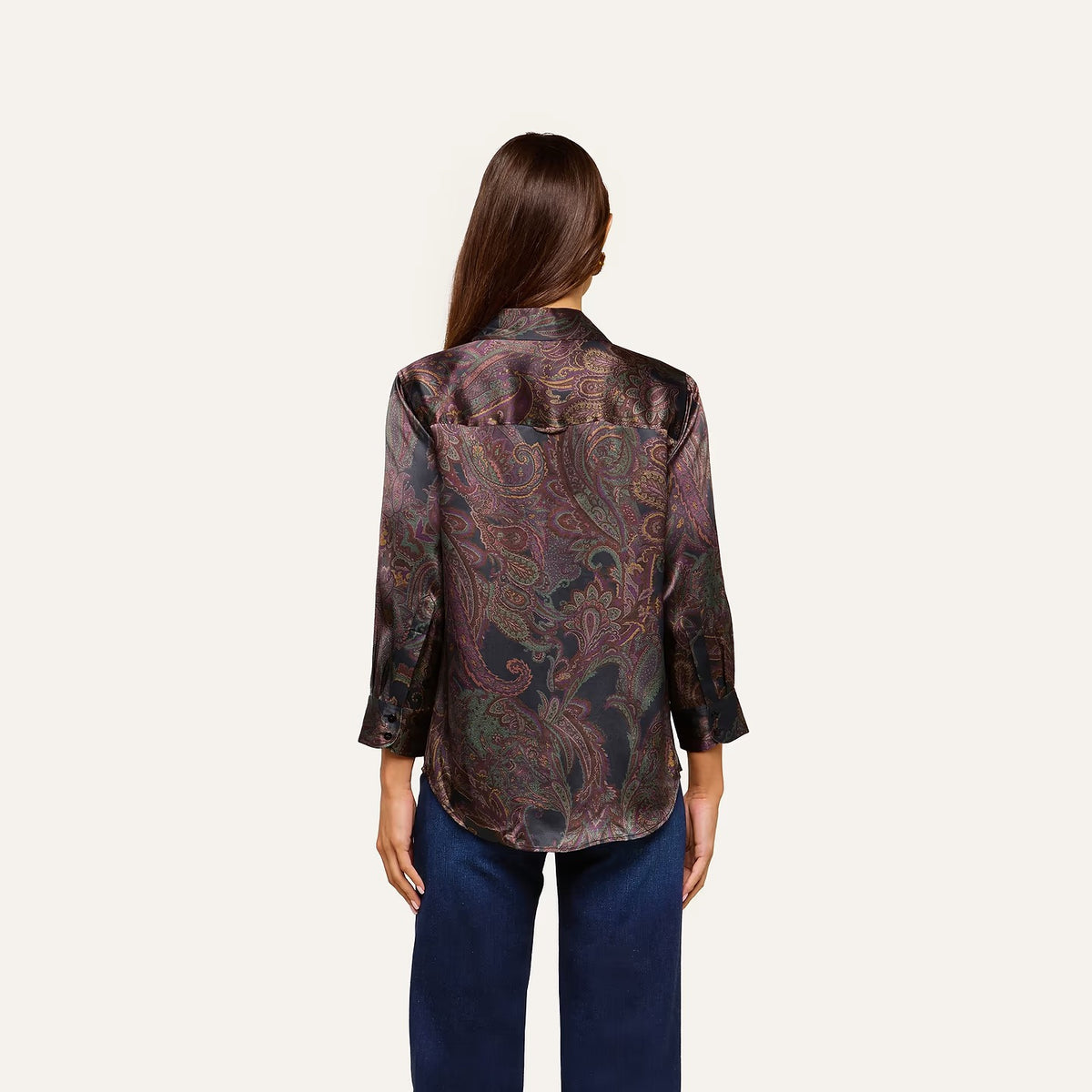 L'AGENCE - Women - Midnight Multi Lux Paisley Dani Silk Blouse