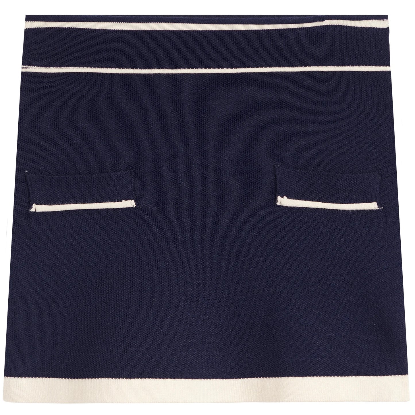 KatieJ NYC - Tween - Evening Blue/Cream Whitney Colorblock Mini Skirt