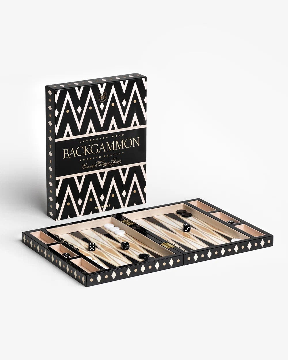 Printworks  -Black Lacquered Backgammon