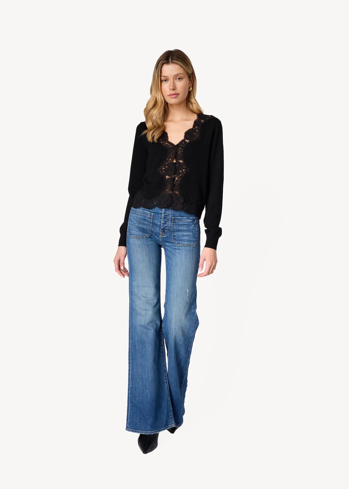 CAMI NYC - Women - Black Sanders Marino Wool  Cardigan