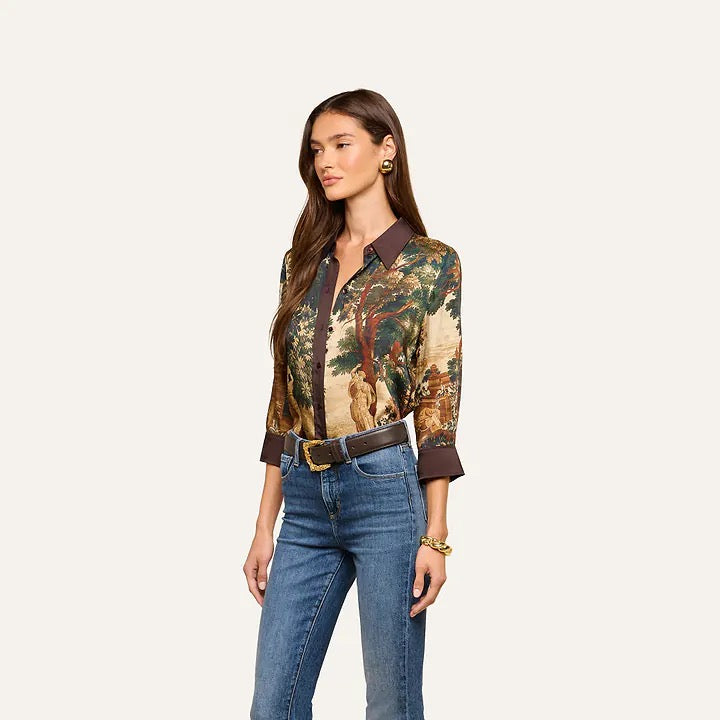 L'AGENCE- Women -  Multi Scenic Tapestry Print Eulalie Blouse