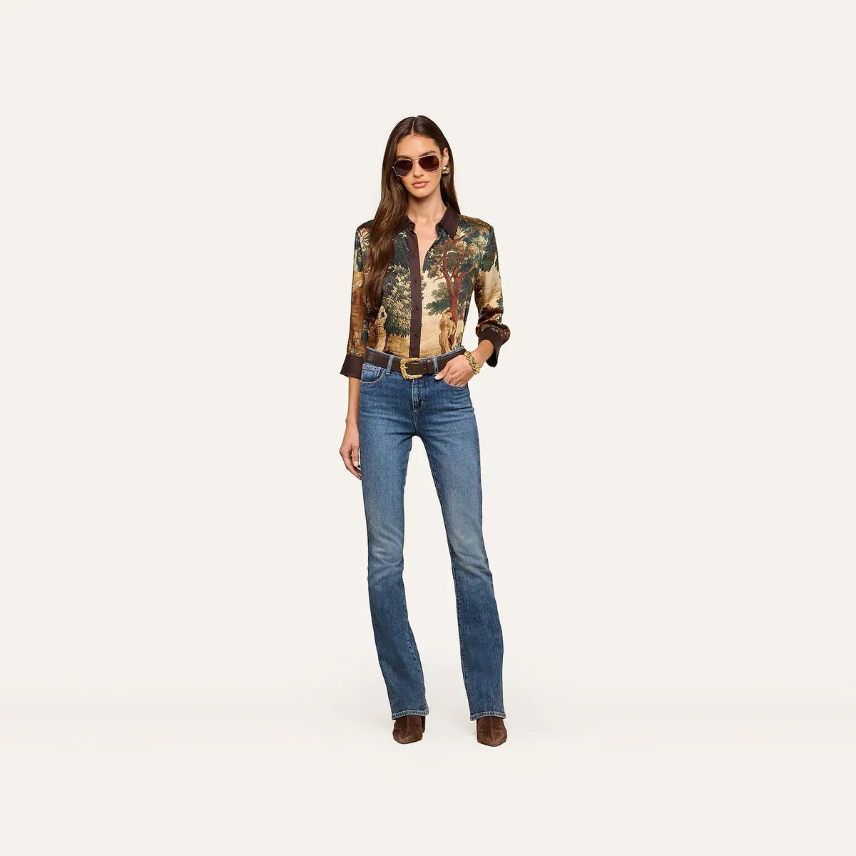 L'AGENCE- Women -  Multi Scenic Tapestry Print Eulalie Blouse