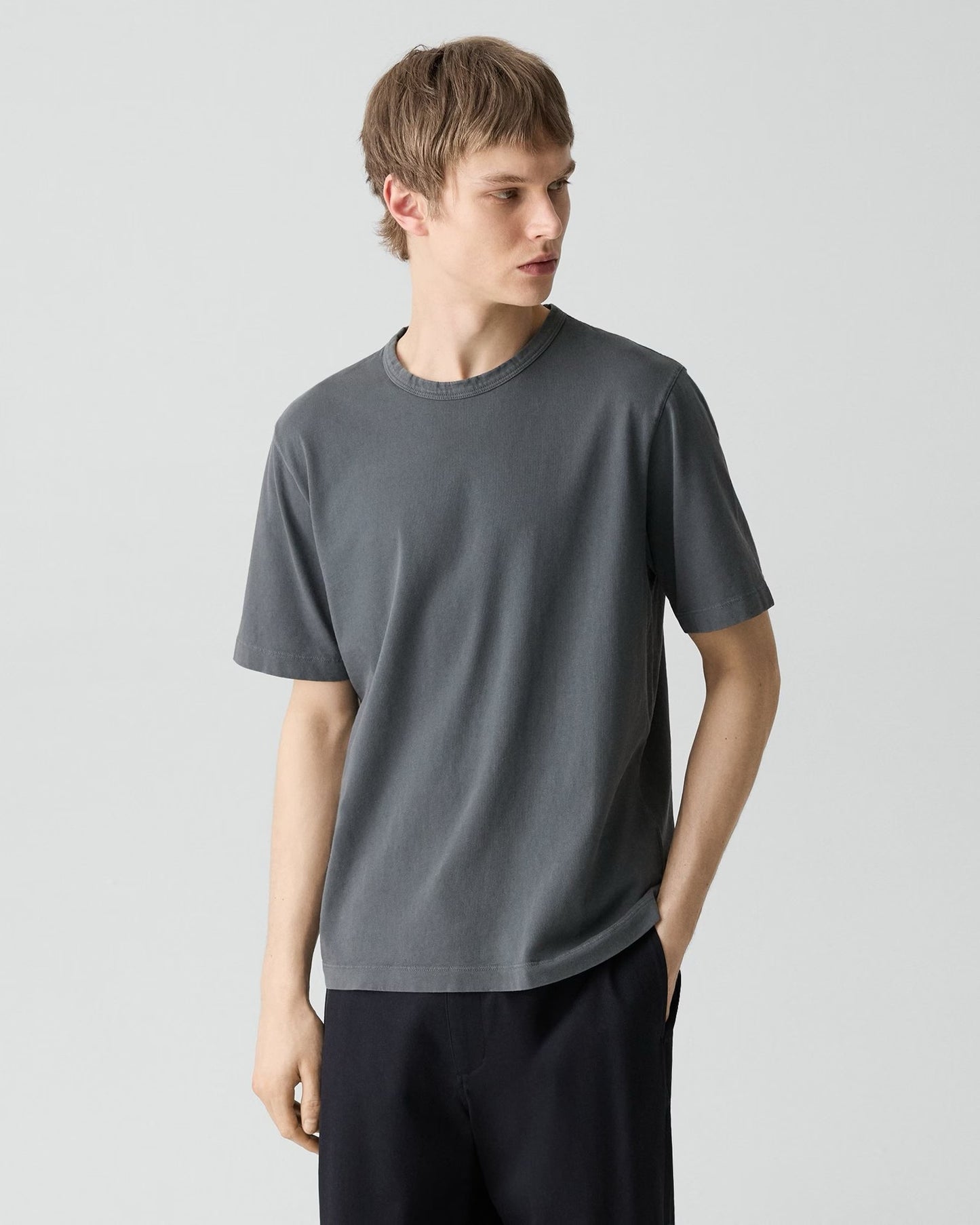 Theory - Men - Tinted Carbon Crewneck Tee in Tinted Tee