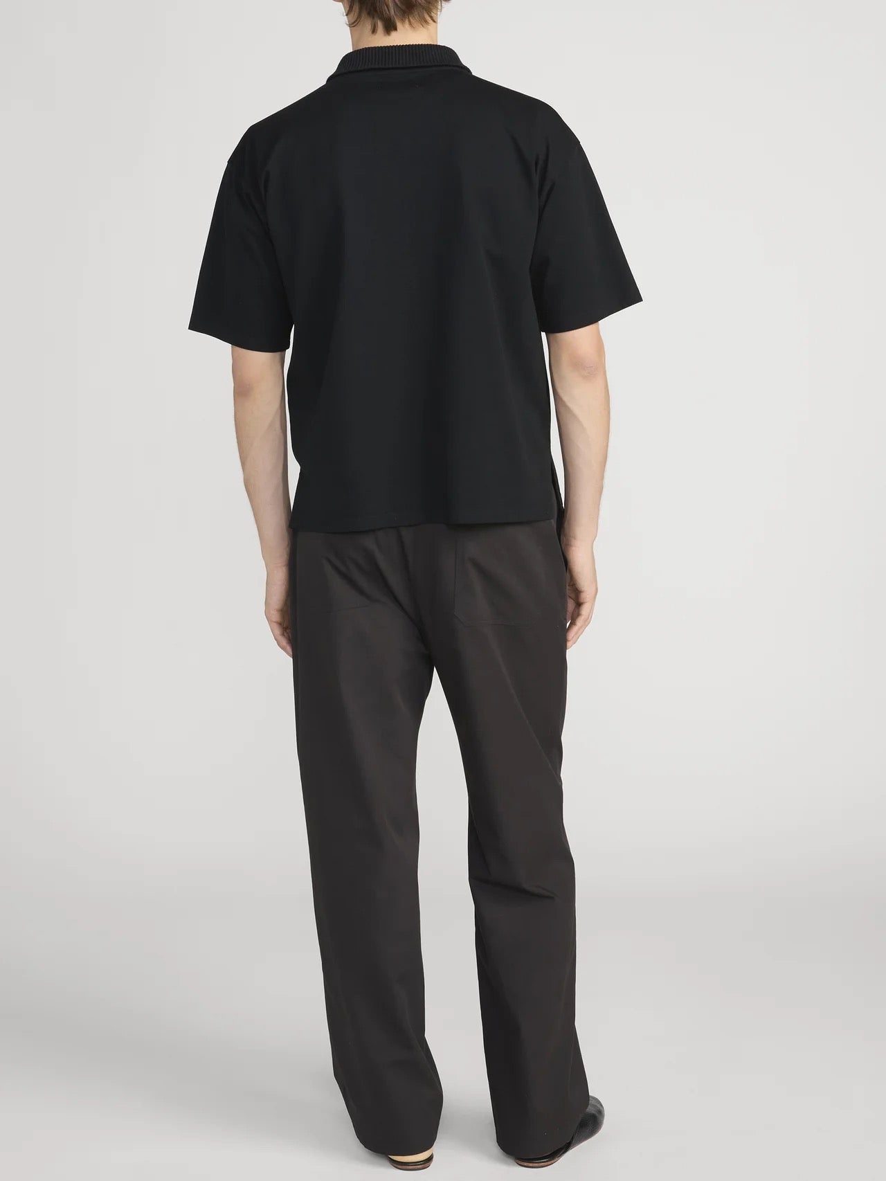Frame - Men - Black Zip Polo Shirt