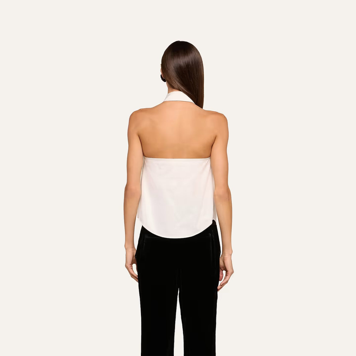L'AGENCE - Women - White/Black Wren Neck-Tie Top