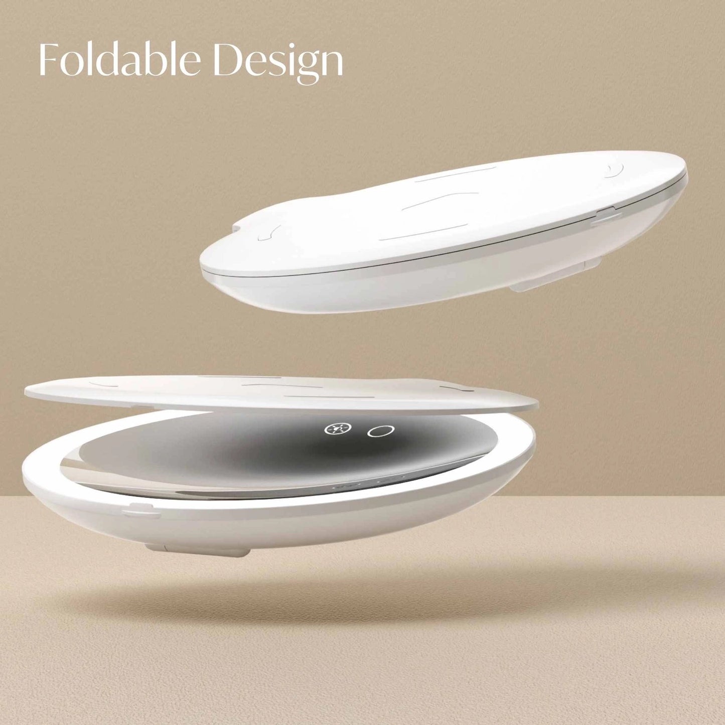 Fancii - White Abigail Travel Mirror With 10X Magnification