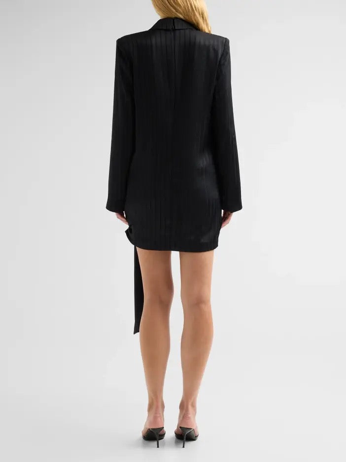 Ramy Brook - Women - Black Irina Pinstripe Tie Minidress