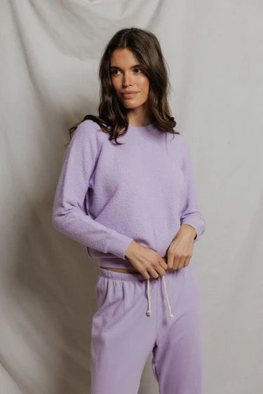 Perfect White Tee - Women - Ultra Violet Ziggy Reverse Fleece  Sweatshirt