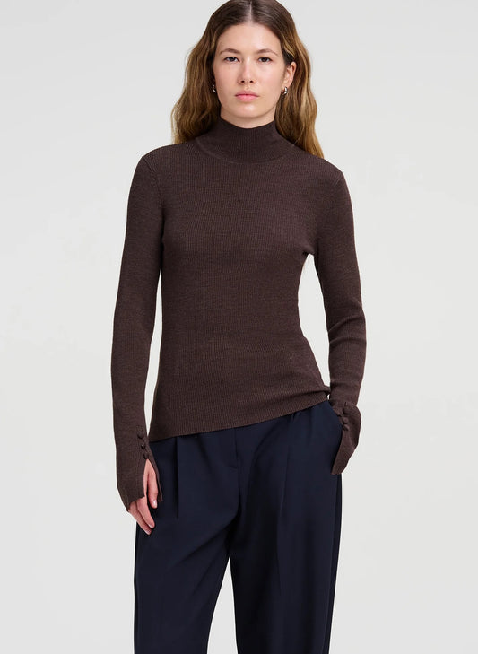 ALC - Women - Coffee Jett Knit Merino Turtleneck Top
