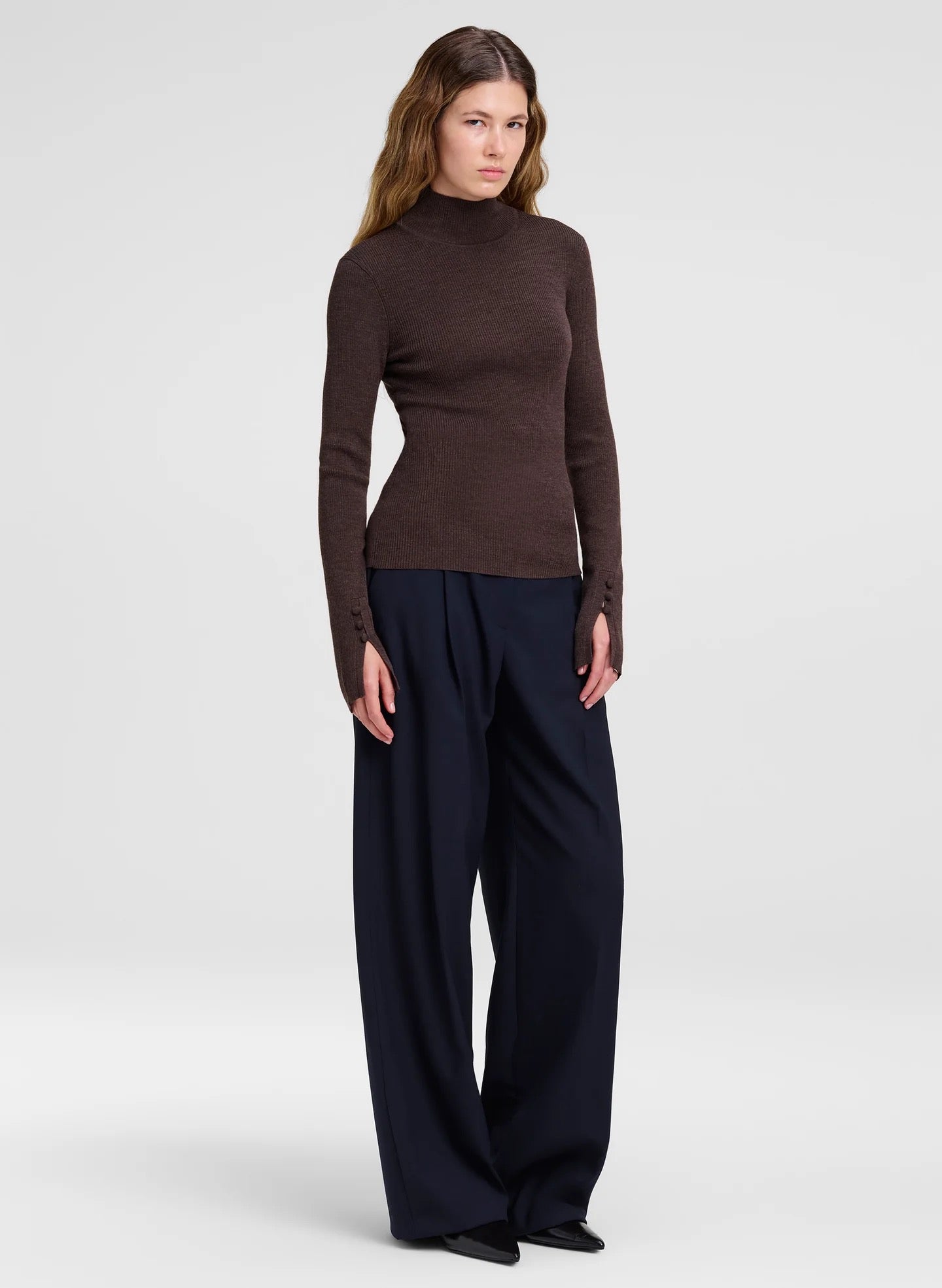 ALC - Women - Coffee Jett Knit Merino Turtleneck Top